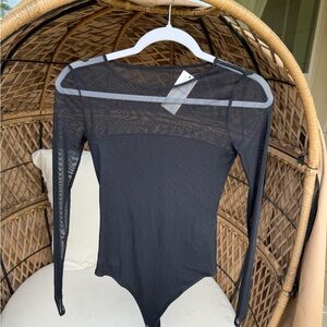 Abercrombie Black Sheer Long Sleeve Bodysuit - NWT